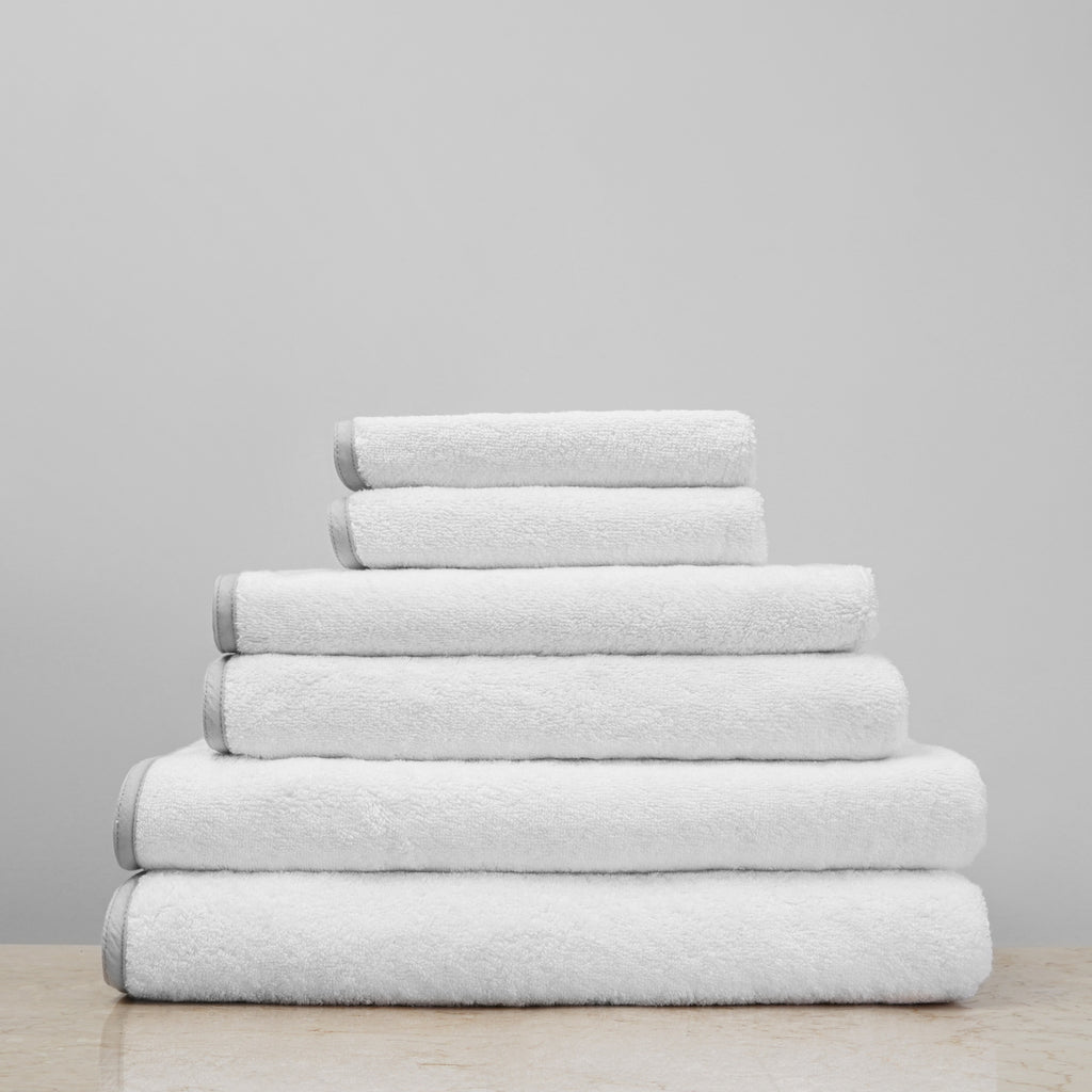 White & Gray Classic Bath Towels Complete Set - Slide 1