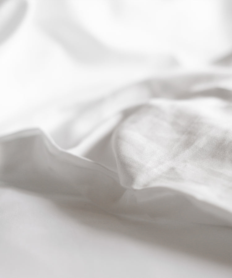 Organic cotton sateen duvet cover set - white