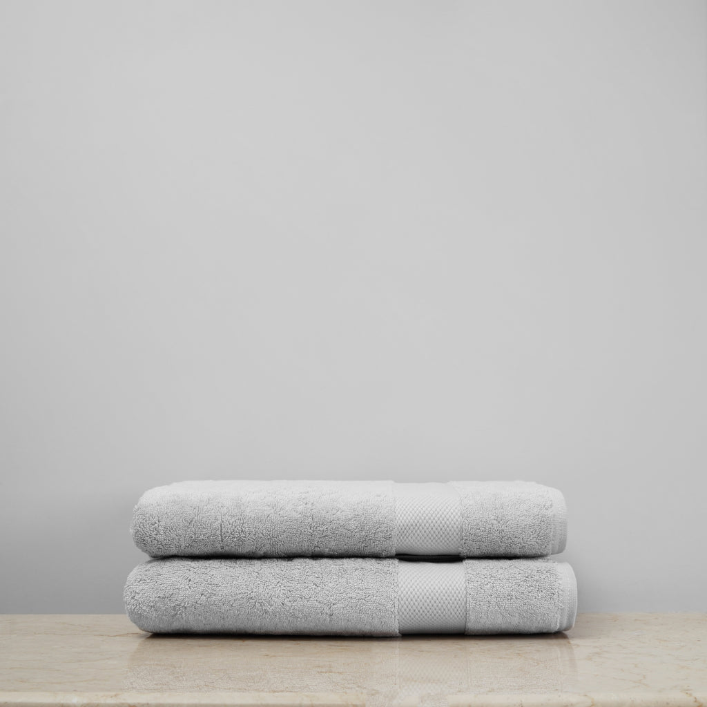 Gray Plush Bath Towels (Pair) - Slide 1
